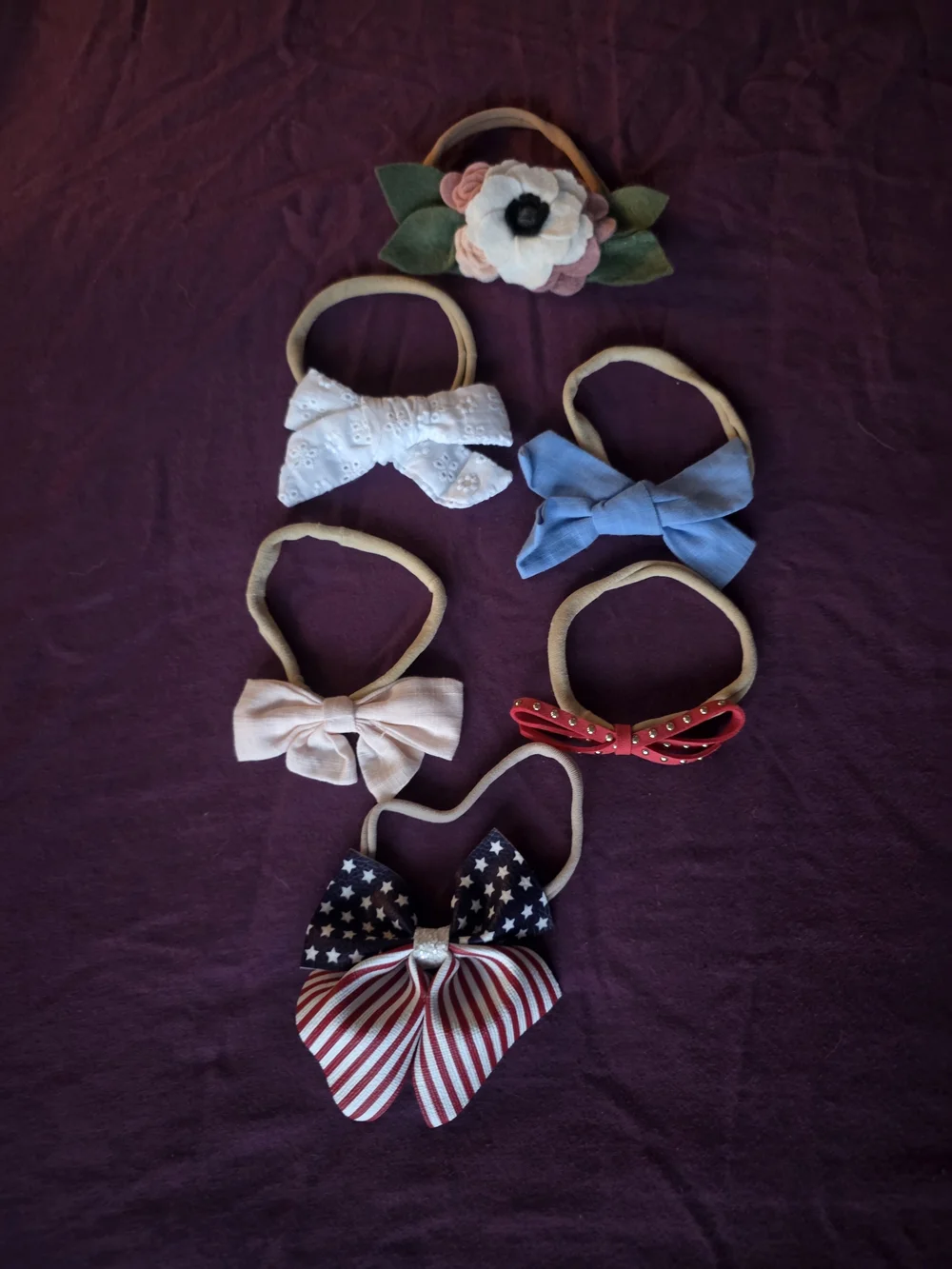 Assorted Baby Bow Headbands Set - Multicolor